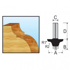 Фреза фасадная класическая Makita R3.18\9.5 38.1х15.9х8х32х2Т (D-11704)